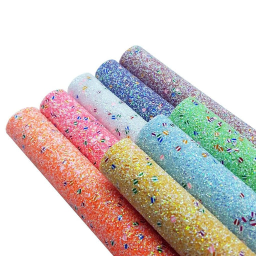 Chunky Glitter PU Leather Sheets - Add Glamour to Your DIY Crafts!