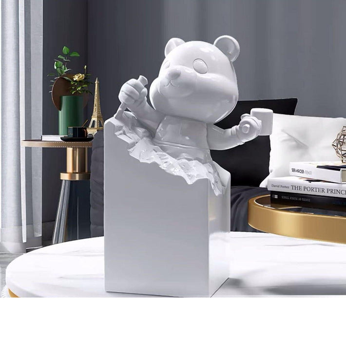 Elegant FRP Creative Bear Tabletop Ornaments for Stylish Home Decor