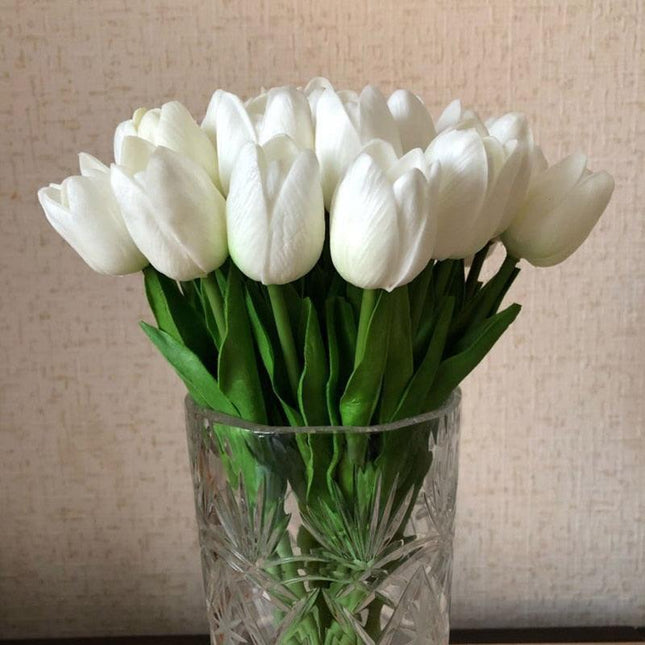 Chic Collection of 10 Lifelike Tulip Stems for Refined Home Decor