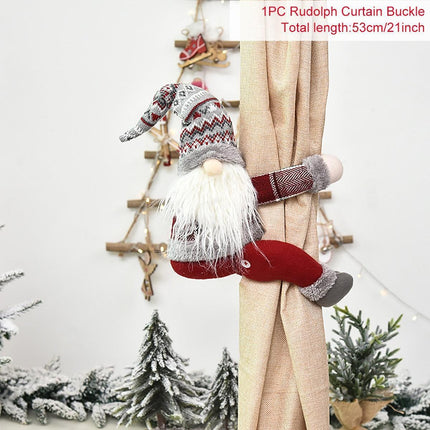 Festive Santa and Reindeer Curtain Accents for Holiday Cheer