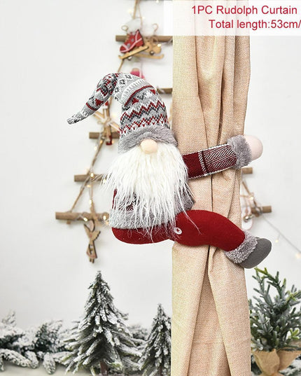Festive Santa and Reindeer Curtain Accents for Holiday Cheer