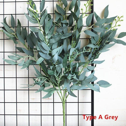 Elegant Faux Willow Leaf Bouquet: Chic Greenery for Sophisticated Home Decor