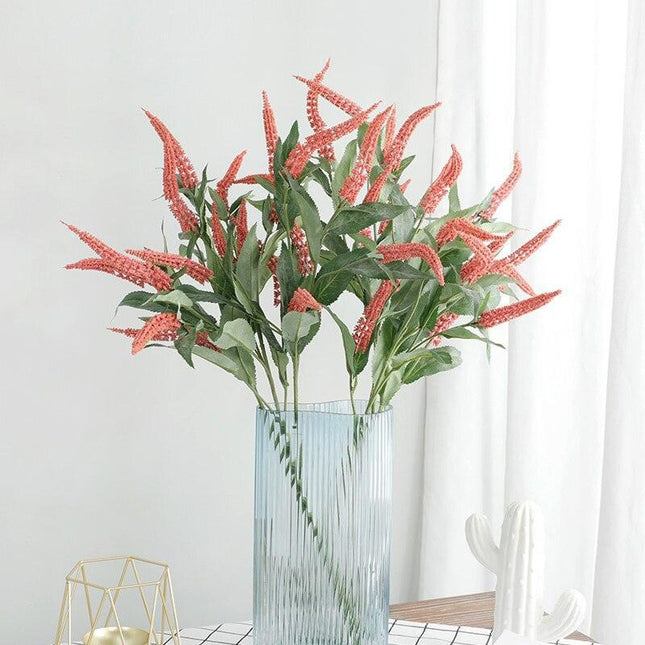 Elegant Sage Grass Faux Floral Arrangement - Set of 5 Realistic Stems