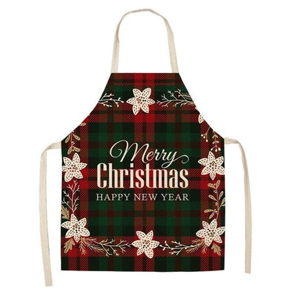 Merry Christmas Linen Cooking Apron - Essential Festive Attire & Gift Idea