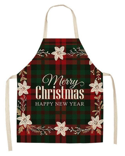Merry Christmas Linen Cooking Apron - Essential Festive Attire & Gift Idea