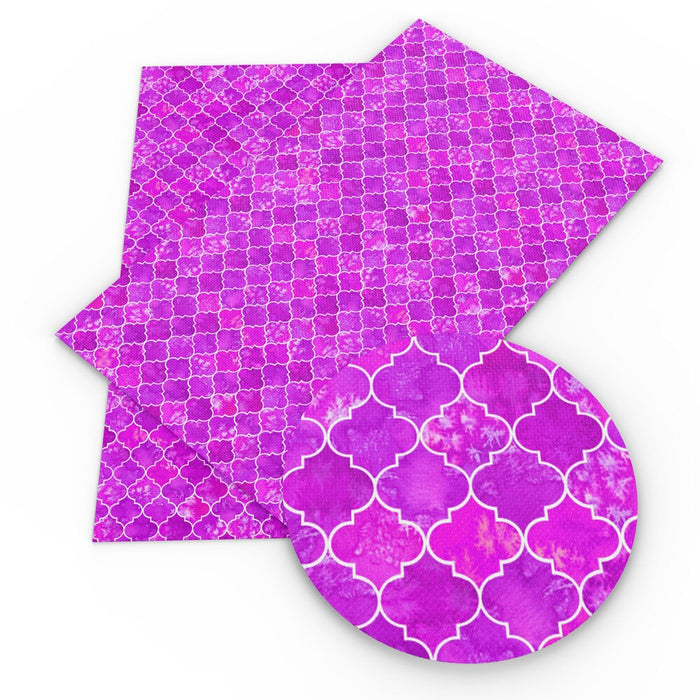 Geometric Fruity Flora Print Synthetic Leather Sheet - DIY Project Booster