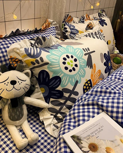 Chic Botanical Cotton Pillowcase Duo for King-Sized Pillows