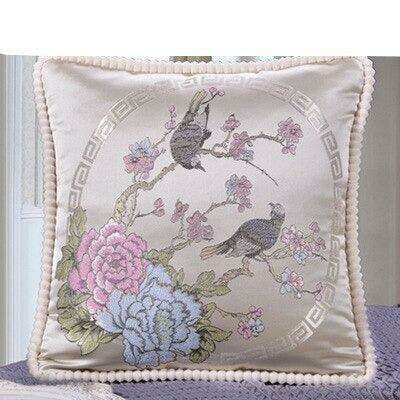 Elegant Handmade Beaded Jacquard Pillow Cover - Stylish Home Decor Accent 48x48cm