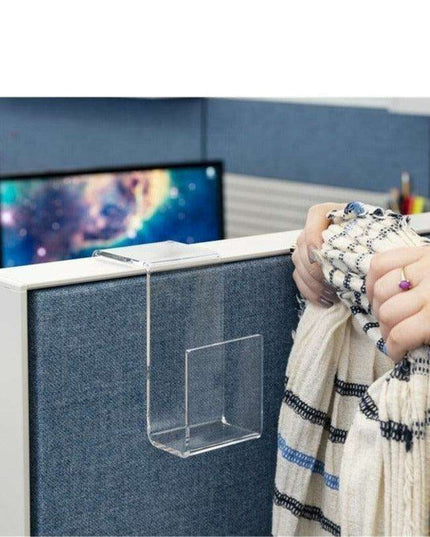 Transparent Cubicle Wall Shelf Organizer with Hooks