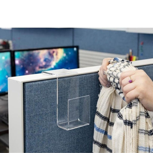 Transparent Cubicle Wall Shelf Organizer with Hooks