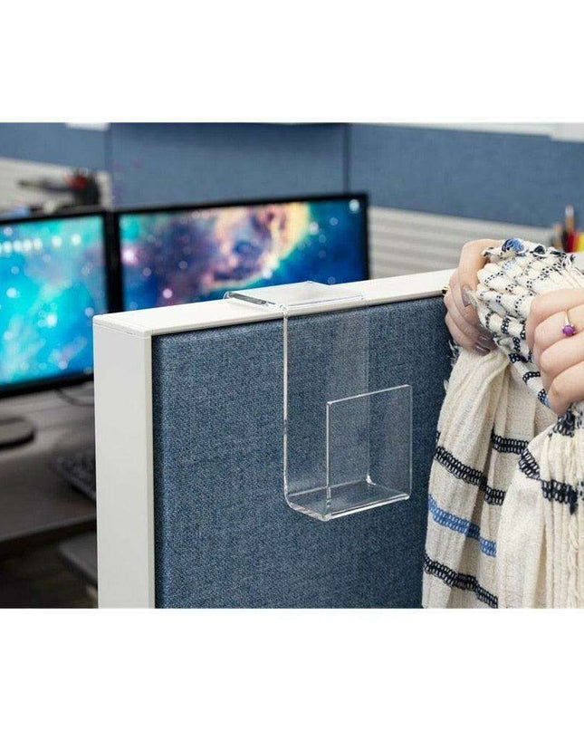 Clear Acrylic Cubicle Organizer Hook - Durable Hanging Storage Solution