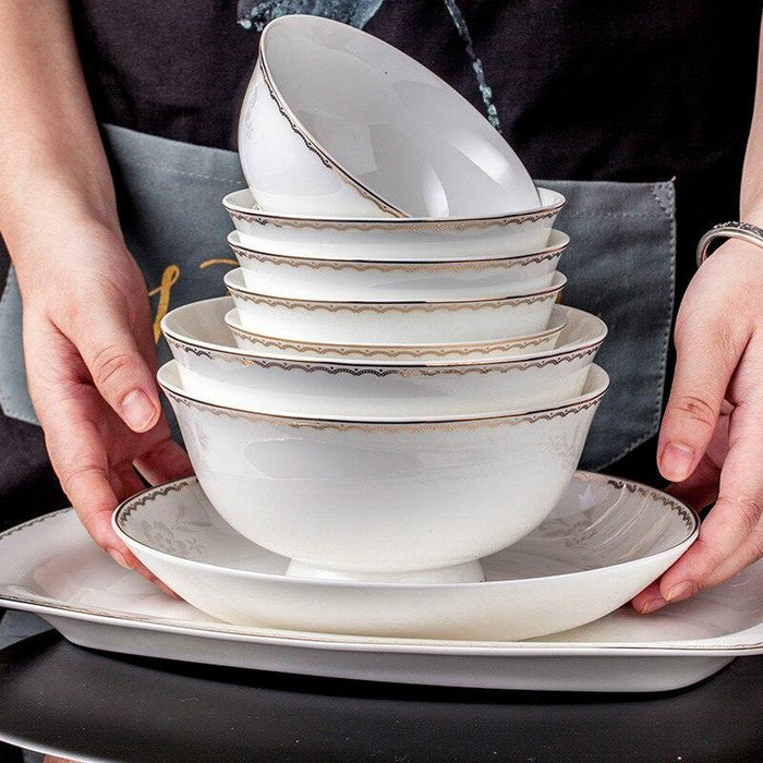 Luxurious 60-Piece Fine China Dining Set with Timeless Glaze and Elegant Craftsmanship