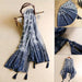 Blue and White Porcelain Print Cashmere Blend Shawl Wrap - Timeless Elegance for All Occasions