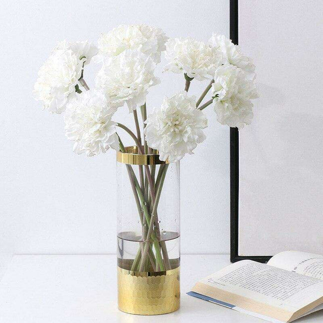 Silk Carnation Floral Arrangement - 10-Stem Bouquet for Celebrating Teachers and Mothers