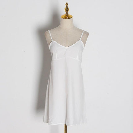 Elegant White Embroidered Patchwork Dress with Sophisticated Stand Collar for Women