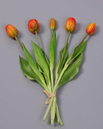 Elegant Real Touch Silicone Tulip Bouquet - 5pcs Faux Flower Arrangement for Weddings & Home Décor