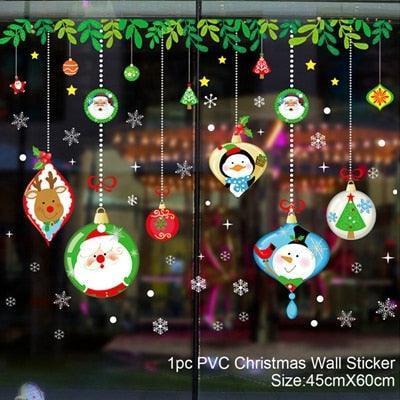 Festive Holiday Celebration Sticker Set: Christmas & New Year Wall and Window Decor