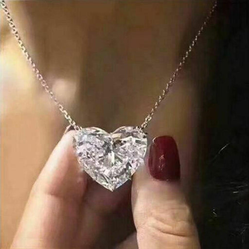 Luxurious Heart-Shaped Cubic Zirconia Necklace for Stylish Ladies