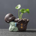 Ceramic Buddha Monk Tea Pet Ornament for Desktop and Flower Pot