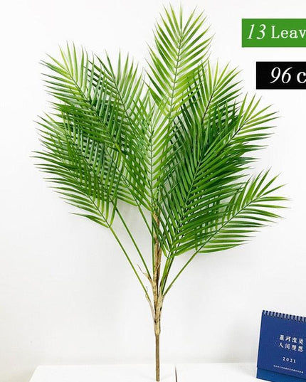 Lush Oasis 96cm Faux Palm Tree with Monstera Leaves - Chic Indoor Decor