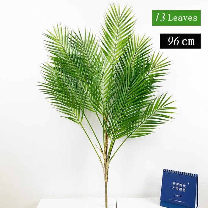 Tropical Oasis 96cm Artificial Palm Tree with Monstera Leaves - Lifelike Indoor Decor