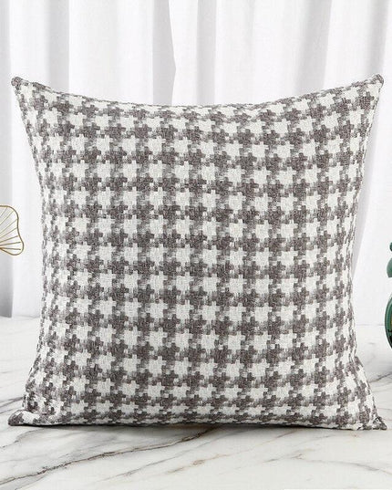 Chic Reversible Black and White Pillow Covers Featuring Houndstooth & Checkered Designs