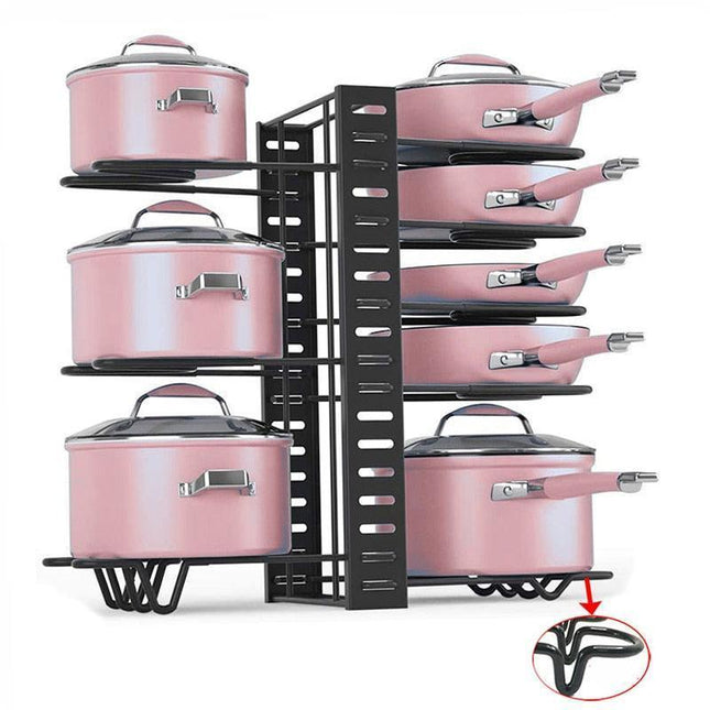 8-Tier Cookware Organizer Rack: The Essential Space-Saving Kitchen Solution