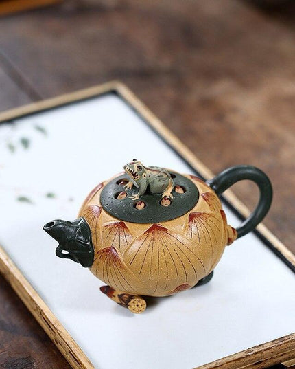Elegant Purple Clay Frog Lotus Yixing Tea Set: Elevate Your Tea Rituals with Customizable Options