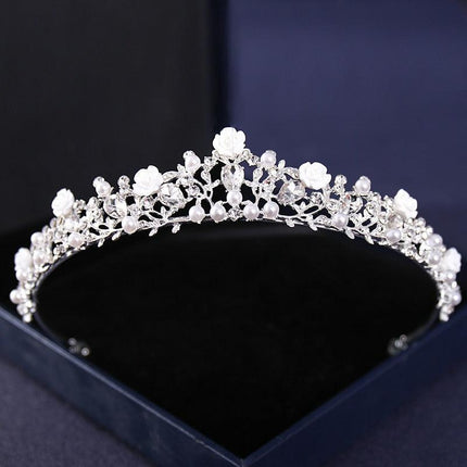Elegant Silver Rhinestone Tiara - Glamorous Hair Accessory for Special Occasions