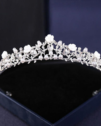 Elegant Silver Rhinestone Tiara - Glamorous Hair Accessory for Special Occasions