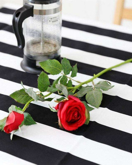 Stylish Striped Canvas Tablecloth | Timeless Elegance and Durability