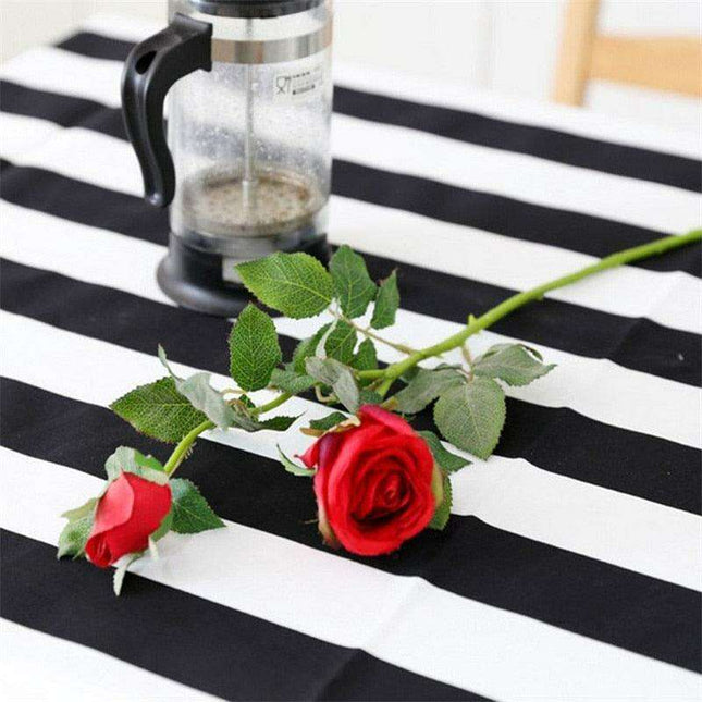 Stylish Striped Canvas Tablecloth | Timeless Elegance and Durability