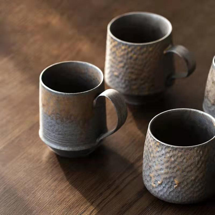 Artisan Vintage Japanese Stoneware Mug Set for Coffee and Tea Lovers