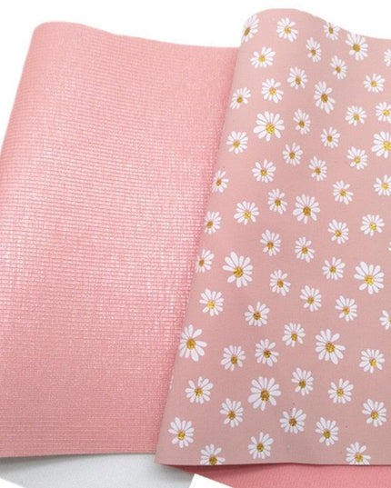 Radiant Gold Heart & Daisy Faux Leather Crafting Sheets - Premium Quality for Creative Endeavors