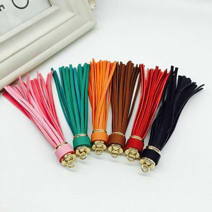 Vibrant 5-Piece Faux Leather Tassel Fringe Set for Creative Jewelry and Craft Projects