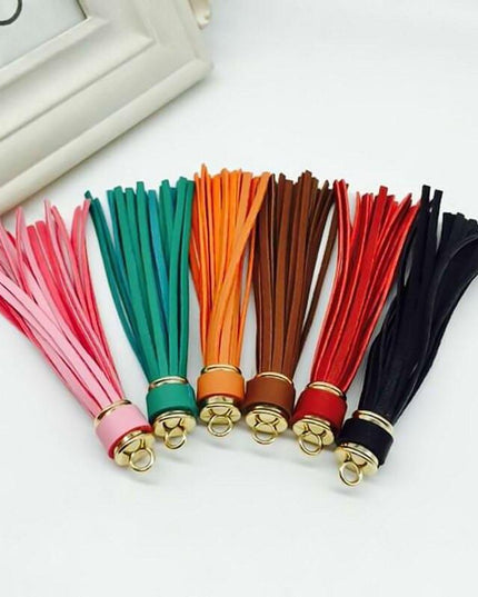 Vibrant 5-Piece Faux Leather Tassel Fringe Set for Creative Jewelry and Craft Projects