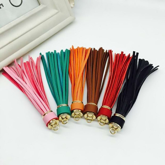 5-Piece Vibrant Faux Leather Tassel Fringes for DIY Jewelry and Crafts