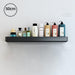 Sleek Black Aluminum Bathroom Shelf Set with Towel Bar and Space-Saving Design