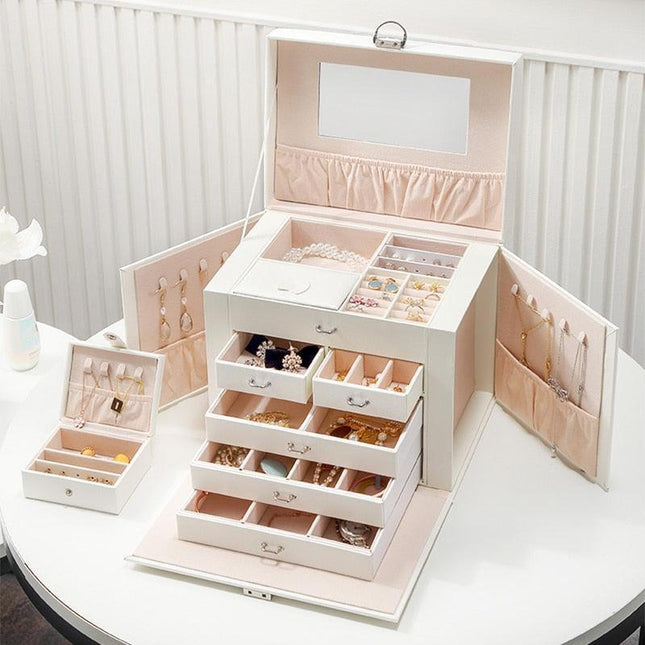 Elegant Dual-Purpose Jewelry Organizer and Makeup Storage Caddy
