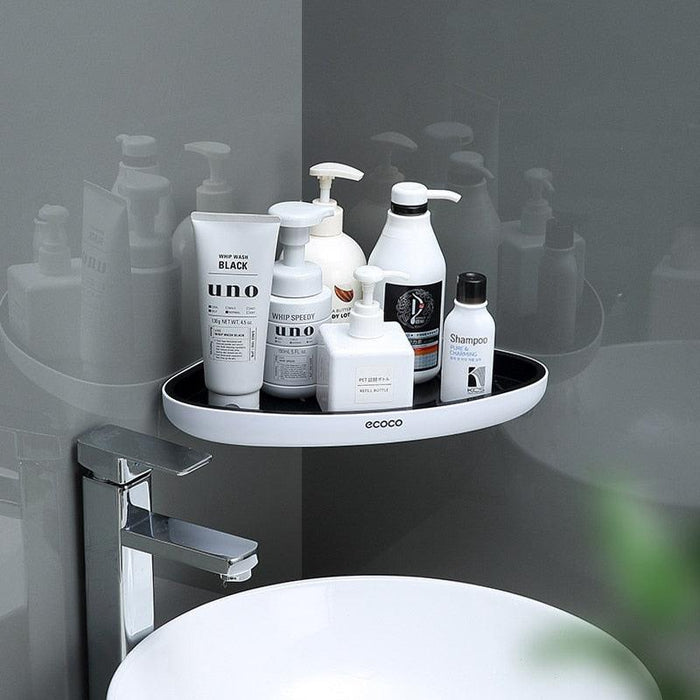Stylish Bathroom Corner Organizer: Elegant Wall-Mounted Storage Solution