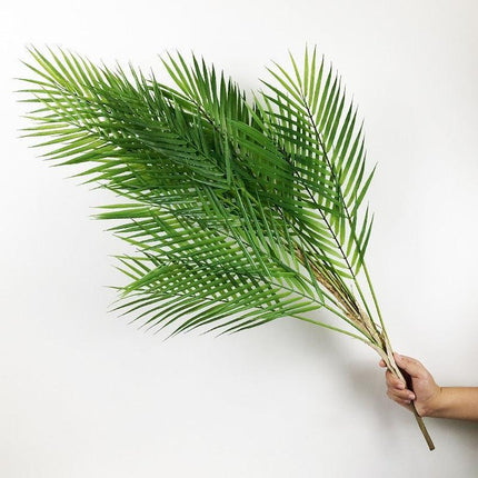 Lush Oasis 96cm Faux Palm Tree with Monstera Leaves - Chic Indoor Decor