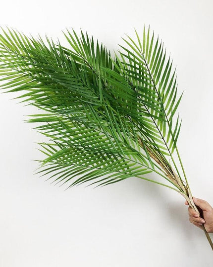 Lush Oasis 96cm Faux Palm Tree with Monstera Leaves - Chic Indoor Decor