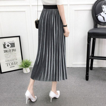 Chic Black Vintage A-Line Midi Skirt - Must-Have Winter Wardrobe Essential