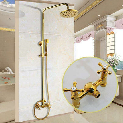 Luxurious Golden Opulence Brass Rainfall Shower Set