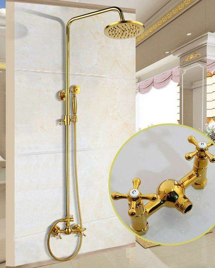 Luxurious Golden Opulence Brass Rainfall Shower Set