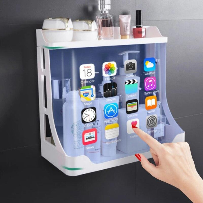 Double-Layer Bathroom Organizer with Innovative Hole-Free Installation