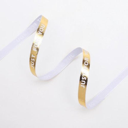 Luxurious Gold Bar Design Ribbon - 1cm Wide, 45 Yards for Exquisite Crafting and Gift Wrapping