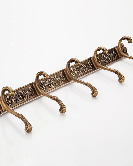 Vintage-Inspired Wall-Mounted Coat Rack with 5 Sturdy Zinc-Alloy Hooks for Stylish Home Organization