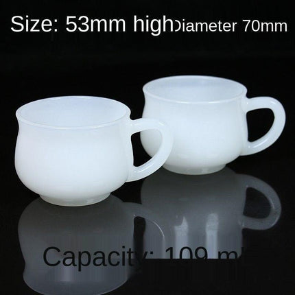 Sophisticated White Jade Glass Coffee Cup Set - Elevate Your Drinking Experience