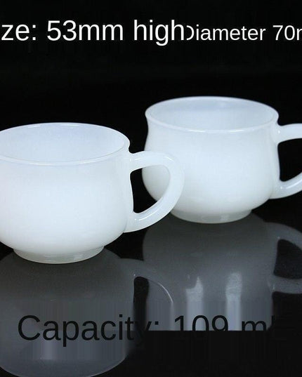 Sophisticated White Jade Glass Coffee Cup Set - Elevate Your Drinking Experience